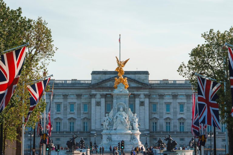 The Golden Angel of Victoria Memorial in front of Buckingham palace