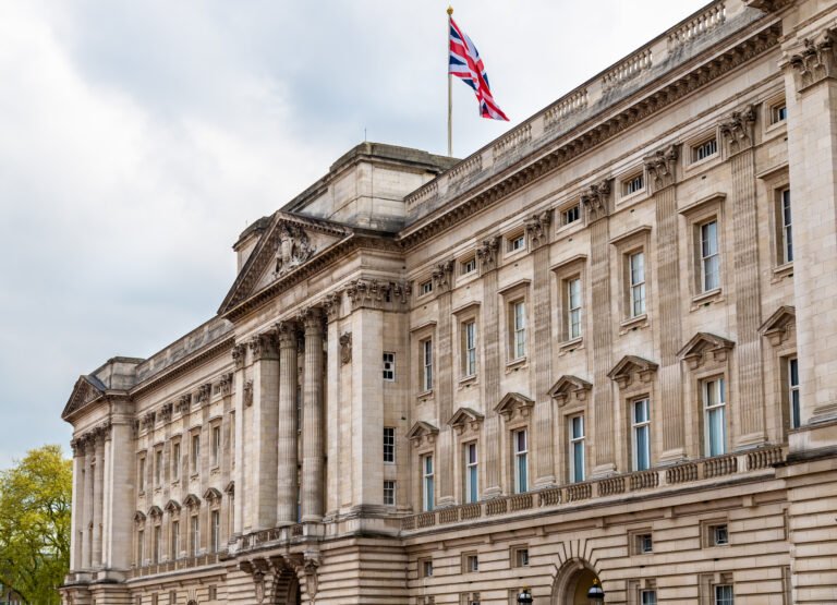 Facade of Buckingham Palace in London - Great Britain